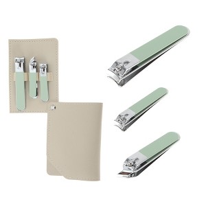 Unique Bargains Portable Mirror Light Nail Clipper Kit 1 Set - 1 of 4