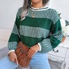 Coolmee Women's Fall Sweaters Casual Colorblock Knit Long Sleeve Crewneck Pullover Tunic Tops - 4 of 4