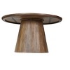 HomeRoots 54" Brown Solid Wood Pedestal Base Round Top Dining Table - 4 of 4