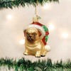 Old World Christmas 3.5 Inch Holly Hat Pug Faithful Companion Dog Tree Ornaments - 2 of 3