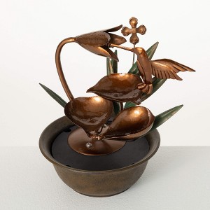 10.5"H Sullivans Copper Hummingbird Fountain, Multicolored - 1 of 4