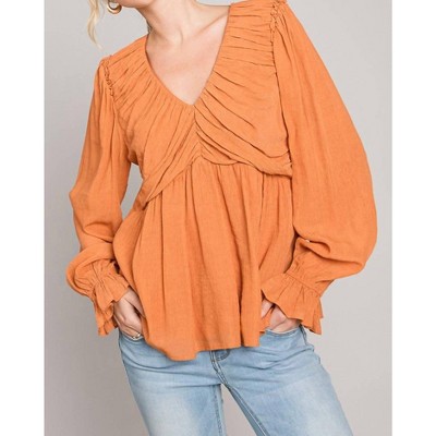 Women's Flare Crinkled Blouse - Heyson
