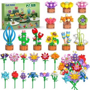 Cubimana 827pcs Flowers Succulents Building Set Party Favor Easter Valentine Gift for Adults and Kids Aged 6+ - 1 of 4
