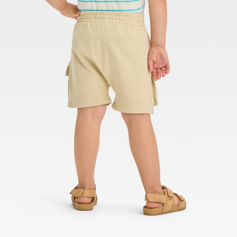 Grayson Mini Toddler Boys' French Terry Pull-On Cargo Shorts - Beige, 2 of 4