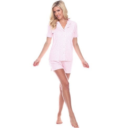 Women's Short Sleeve Pajama Set Pink X Large - White Mark : Target