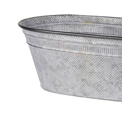 Clemson Silver Galvanized Metal Oval Tubs Set of 3
