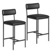 Set of 2 High Dining Chairs, Modern Upholstered Chairs with Padded Seat and Back, PU Leather Kitchen Chairs for Dining Room - 2 of 4