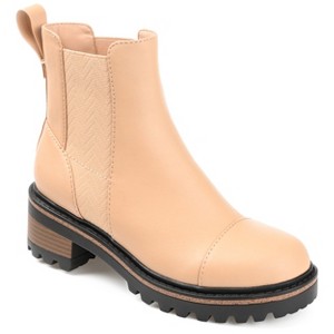 Journee Collection Womens Mirette Pull On Stacked Heel Booties - 1 of 4