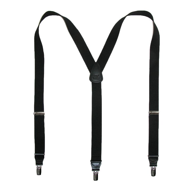 CTM Men's Big & Tall Elastic Clip End Premium Solid Suspenders, 1 of 2
