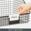 Metal Open-Front Pantry Basket with Label Plate - Set of 2 - Matte Black - 4 of 4
