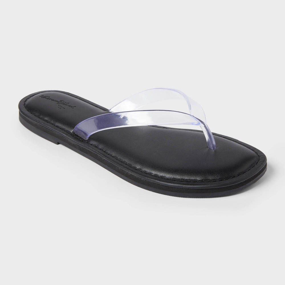 Women's Keilani Thong Flip Flops - Universal Thread™ Clear 11: Memory Foam, Slip On, Square Toe