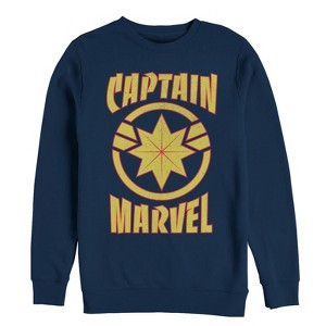 Men's Marvel Captain Marvel Star Symbol Shield Sweatshirt - 1 of 3