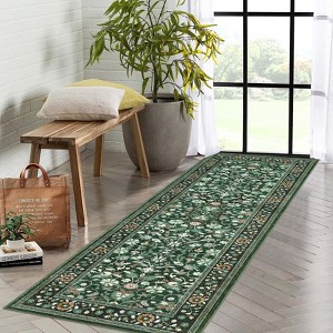 Area Rugs Floral Rug Non Slip Large Living Room Rug Washable Vintage Bohemian Soft Carpet for Bedroom Home Office - 1 of 4