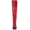 Allegra K Women's Zipped Low Block Heel Over Knee High Fashion Boots - 4 of 4
