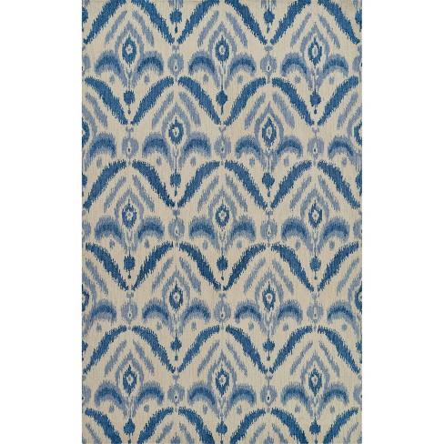 Momeni Leiden Ikat Elisha Handtufted Rug Blue - image 1 of 4