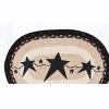 Earth Rugs Primitive Star Black Oval Placemat 13"x19" – Hand-Stenciled Braided Jute Table Mat with Americana Design - 3 of 3