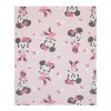 NoJo Disney Minnie Mouse Pastel Pink, White and Black Bows and Icons Super Soft Baby Blanket - image 2 of 4