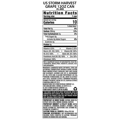STORM Harvest Grape Sugar Free Energy Drink - 12 fl oz