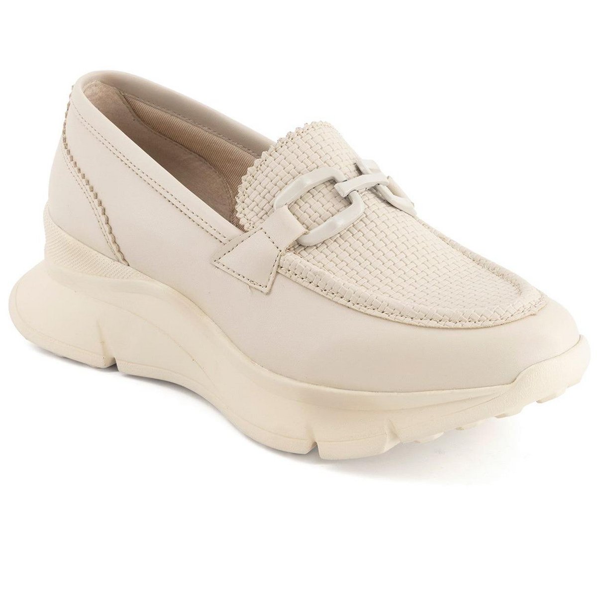 Женские туфли Andrea Women's Chunky Sole Penny Loafers 69070 Ivory 9 — фото 2