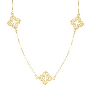 Adornia Gold Plated 36" Clover Station Necklace - 1 of 4