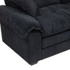 Ridstar 84 in. W 3-in-1 Small Loveseat Sofa with 2 Throw Pillows & Memory Foam For Living Room & Apartment-Black - 3 of 4