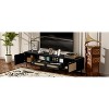 ORRD Rattan TV Stand for TVs up to 85", Modern Farmhouse Media Console with 2 Cabinets & Shelves, Solid Wood Legs Entertainment Center - 2 of 4