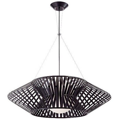 Possini Euro Design Planet Black Large Pendant Light 31 1/2 Wide Mid  Century Modern White Glass for Dining Room House Foyer Kitchen Island  Entryway