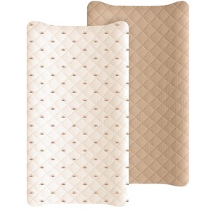 LISM 2 Pack Waterproof Changing Pad Cover,Cotton Quilted Diaper Changing Pad Sheets - 1 of 4
