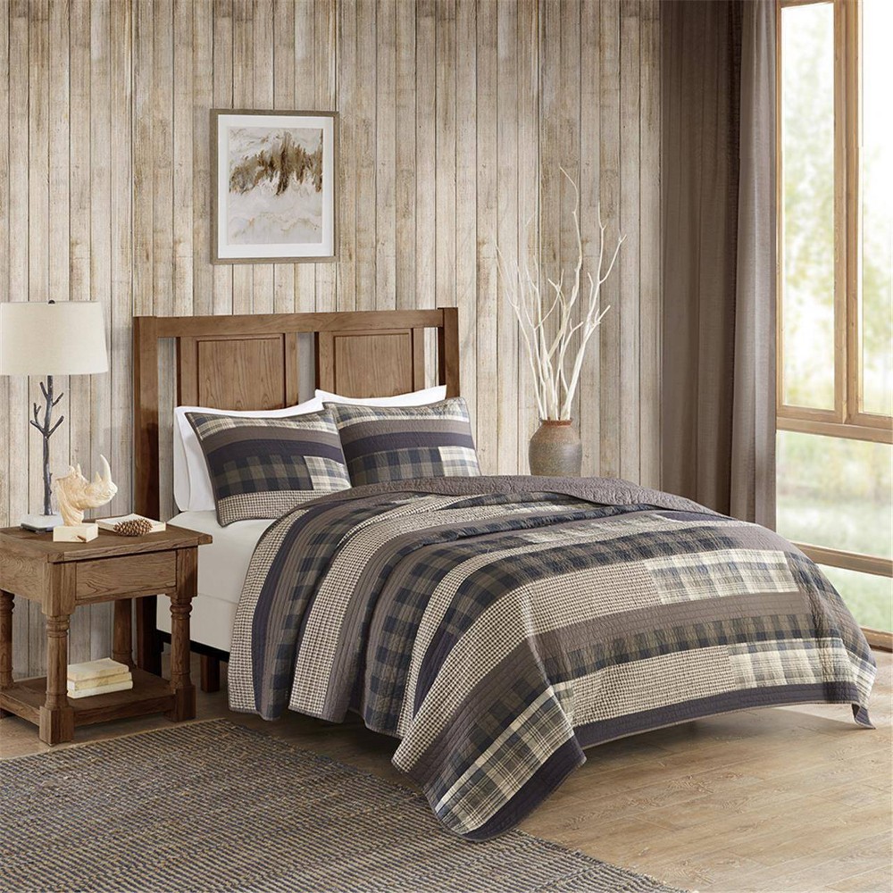 Photos - Duvet King/California King Winter Plains Quilt Mini Set - Taupe