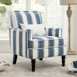 Arceso 25.6-in W Modern Herrinbone Linen Accent Armchair - 1 of 4