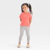 Toddler Girls' Short Sleeve Beach Graphic T-Shirt - Cat & Jack™ Coral Orange - 4 of 4