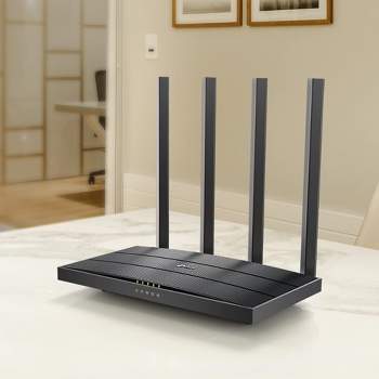 TP-Link AC1200 Gigabit Wi-Fi Router Archer A6 Dual Band MU-MIMO Wireless Internet Router 4 x Antennas One Mesh Coverage Black Manufacturer Refurbished