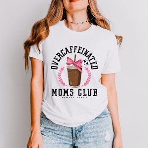 Simply Sage Market Coquette Overcaffeinated Moms Club Short Sleeve Tee - 1 of 4