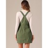 INSPIRE CHIC Women's Adjustable Strap Pinafore Bib Corduroy Overalls Floral Dress - 4 of 4