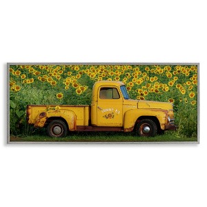 Stupell Industries Yellow Pickup in Sunflower Field, 24" x 10" - 1 of 4