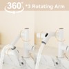 DOMETOUR Bathroom White Sink Faucet with Spray Function and Temperature Display for Anti-Skid Switch and Hot & Cold and 360° Rotary - 4 of 4