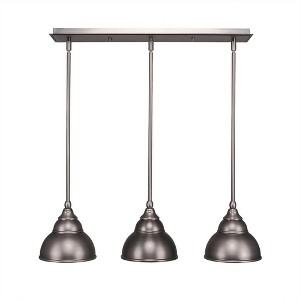 Toltec Lighting Any 3 - Light Chandelier in  Brushed Nickel with 7" Brushed Nickel Double Bubble Metal Shade Shade - 1 of 1