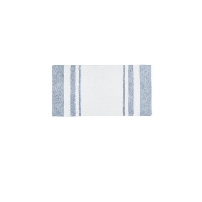 ChicFurnit Bath Rug and Mat Plush Cotton Reversible Rug for Bathroom Relaxation, Blue, 45"*27"*0.5"