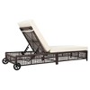 NicBex Outdoor Chaise Lounge, Patio Lounge Chair with 5-Position Backrest, PE Rattan Wheels for Poolside, Backyard, Patio, Brown - 4 of 4