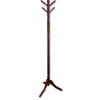 Okak 71.5IN Freestanding Hall Tree with Wooden Stand, Elegent Coat Rack with 6 Hooks, Coat Tree for Living Room, Bedroom, Entryway, Cherry - 2 of 4