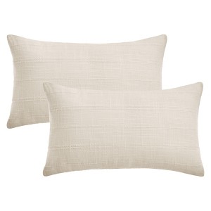 REGALWOVEN Linen Fade-Resistant Soft Solid Minimalist Neutral Throw Pillow Covers 2 Pcs - 1 of 4