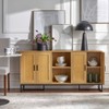 Lifestorey 4 Door Natalie Contemporary Faux Cane Sideboard Natural: Contemporary Credenza with Faux Cane Doors & Metal Legs - 3 of 4