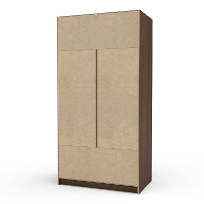 Denmark Dark Brown 71" Modern Wardrobe with Sliding Doors