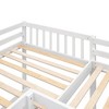 NicBex Twin Size Bunk Bed with 2 Desk L-Shaped Loft Bed Wooden Bed Frame with Shelves, Inclined Ladder and Guardrail, No Box Spring Required - 4 of 4