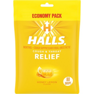 Halls Cough Drops - Honey Lemon - 80ct : Target