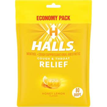 Halls Cough Drops - Honey Lemon - 80ct