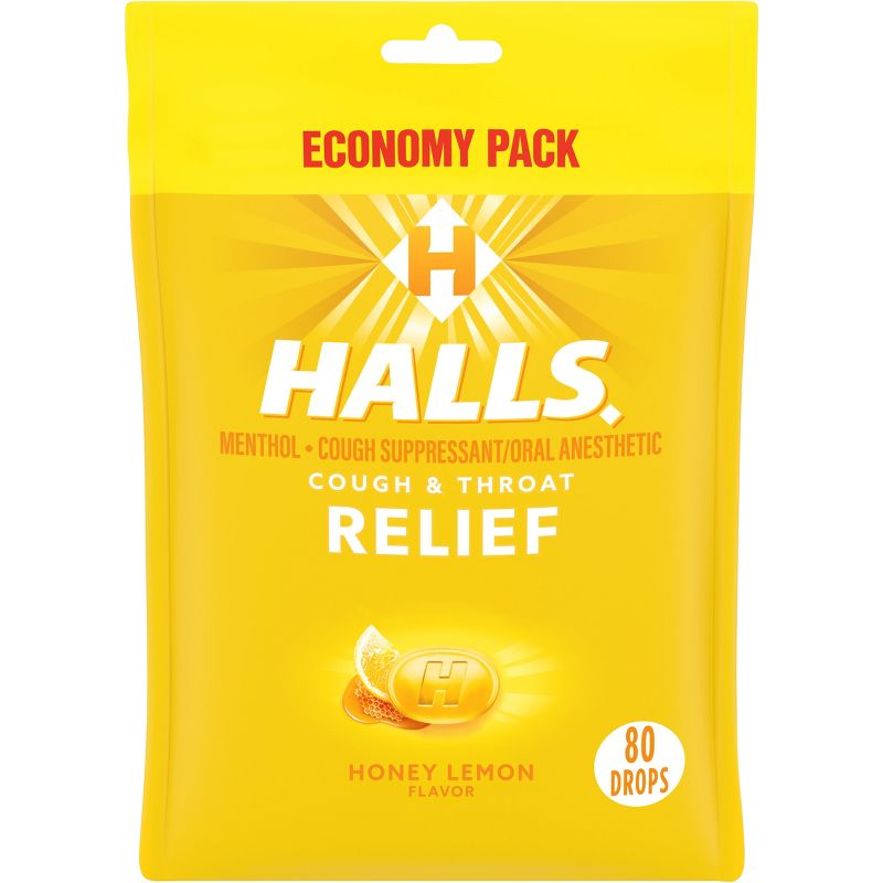 Halls Cough Drops - Honey Lemon - 80ct, 1 of 13