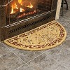 ACHLA Designs 22"x44" Oriental Half Round Handmade Woven Hearth Rug Beige: Floral Pattern, Wool, Indoor Use - 2 of 4