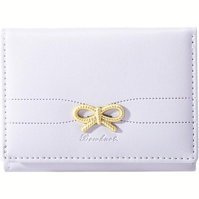 BEAFUP Women's Wallets Cute Bow Small Wallet, Aesthetic Card Holder with ID Window and 7 card slots for Women Girls