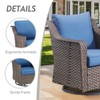 Belord 4 Pieces Rattan Patio Furniture Set, Patio Sofa Set with Patio Swivel Chair and Ottoman, Brown Wicker Furniture Ideas for Porch Deck - 2 of 4
